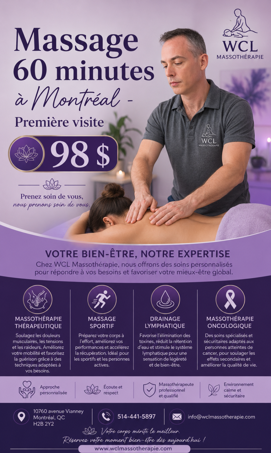 Massage Drainage lymphatique thérapeutique sportif à rabais Détente Sportif